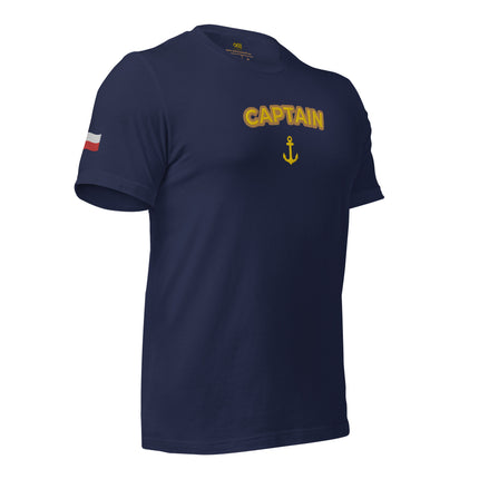 T-shirt with embroidery Captain and Polish flag - IamSEAWOLF shop