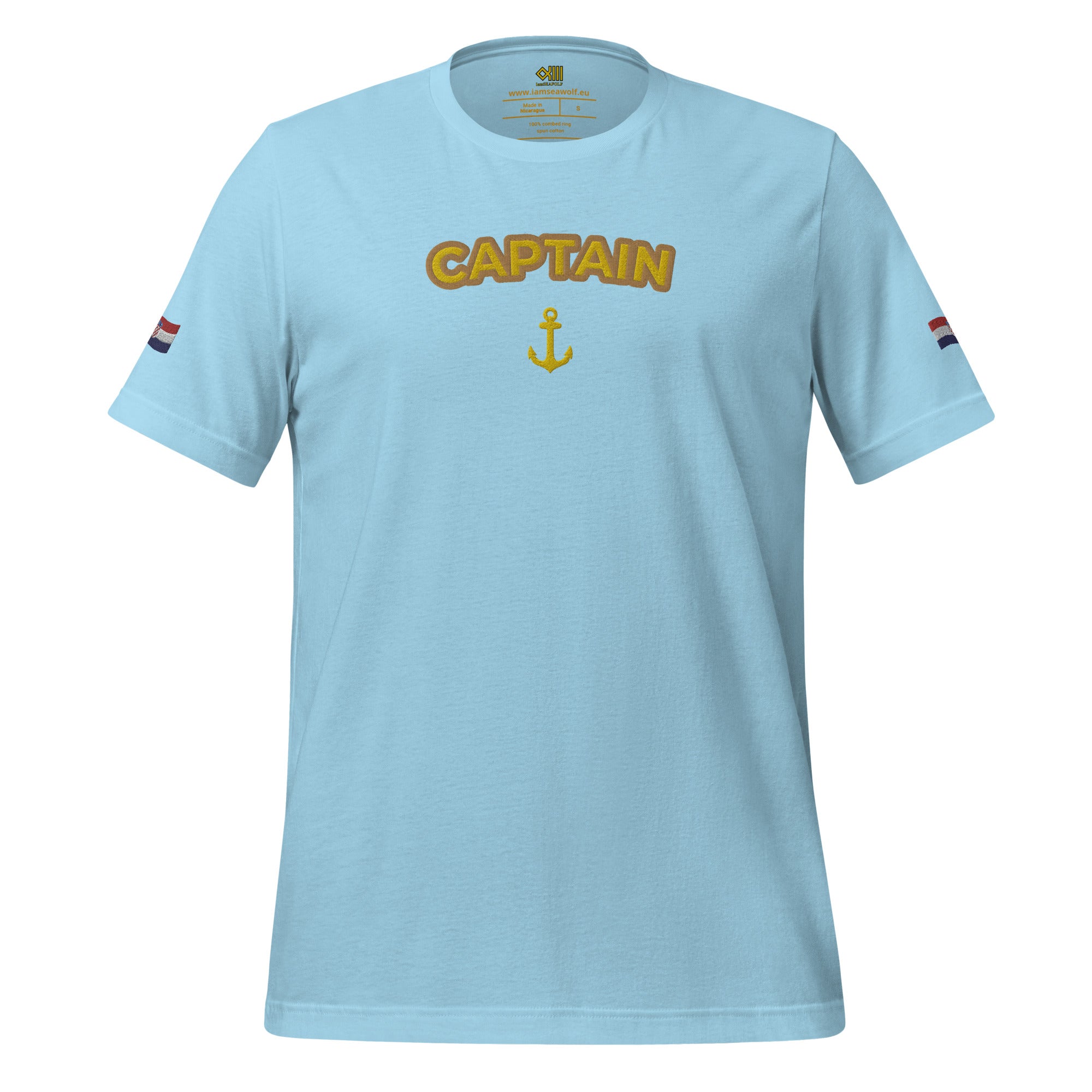 T-shirt with embroidery Captain and Croatian flag