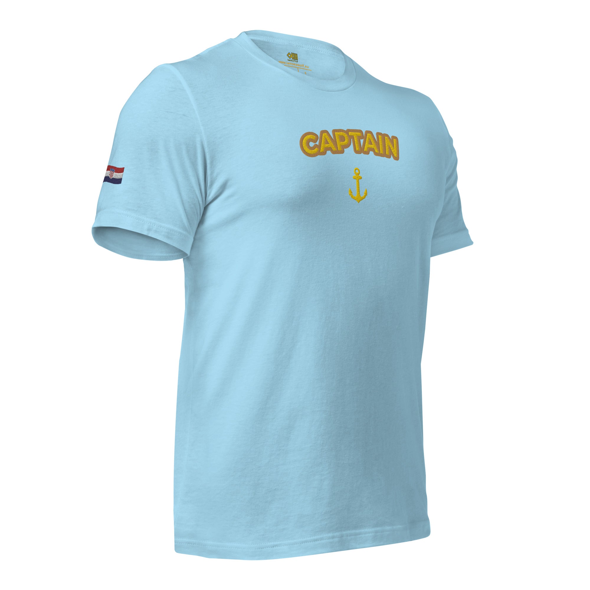 T-shirt with embroidery Captain and Croatian flag