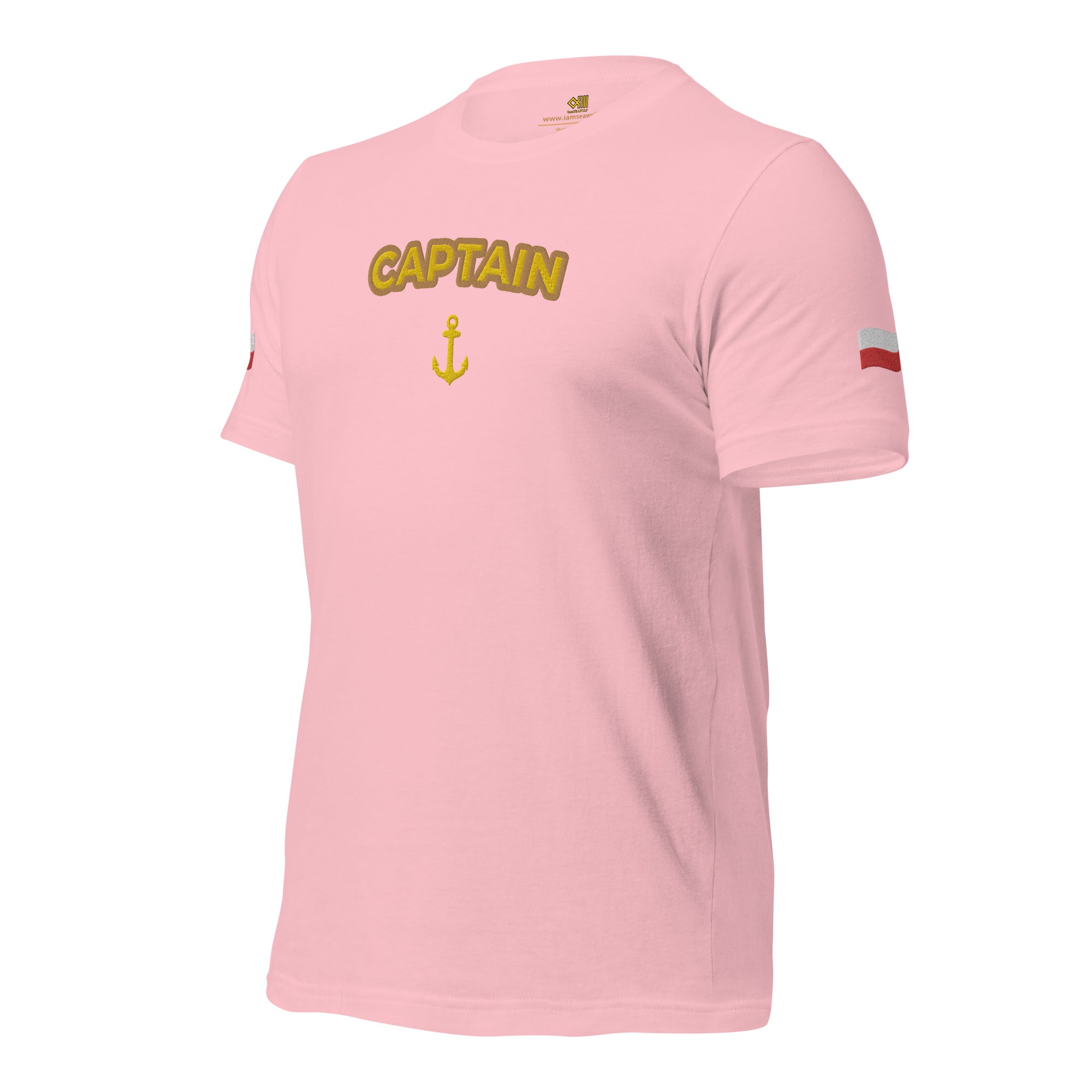 T-shirt with embroidery Captain and Polish flag - IamSEAWOLF shop