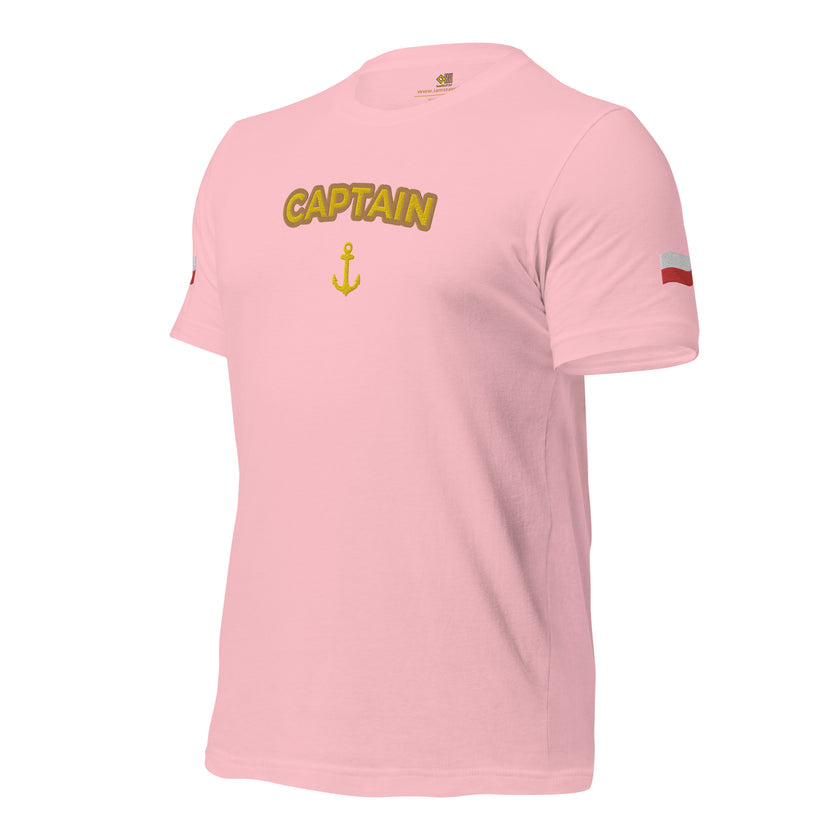 T-shirt with embroidery Captain and Polish flag - IamSEAWOLF shop