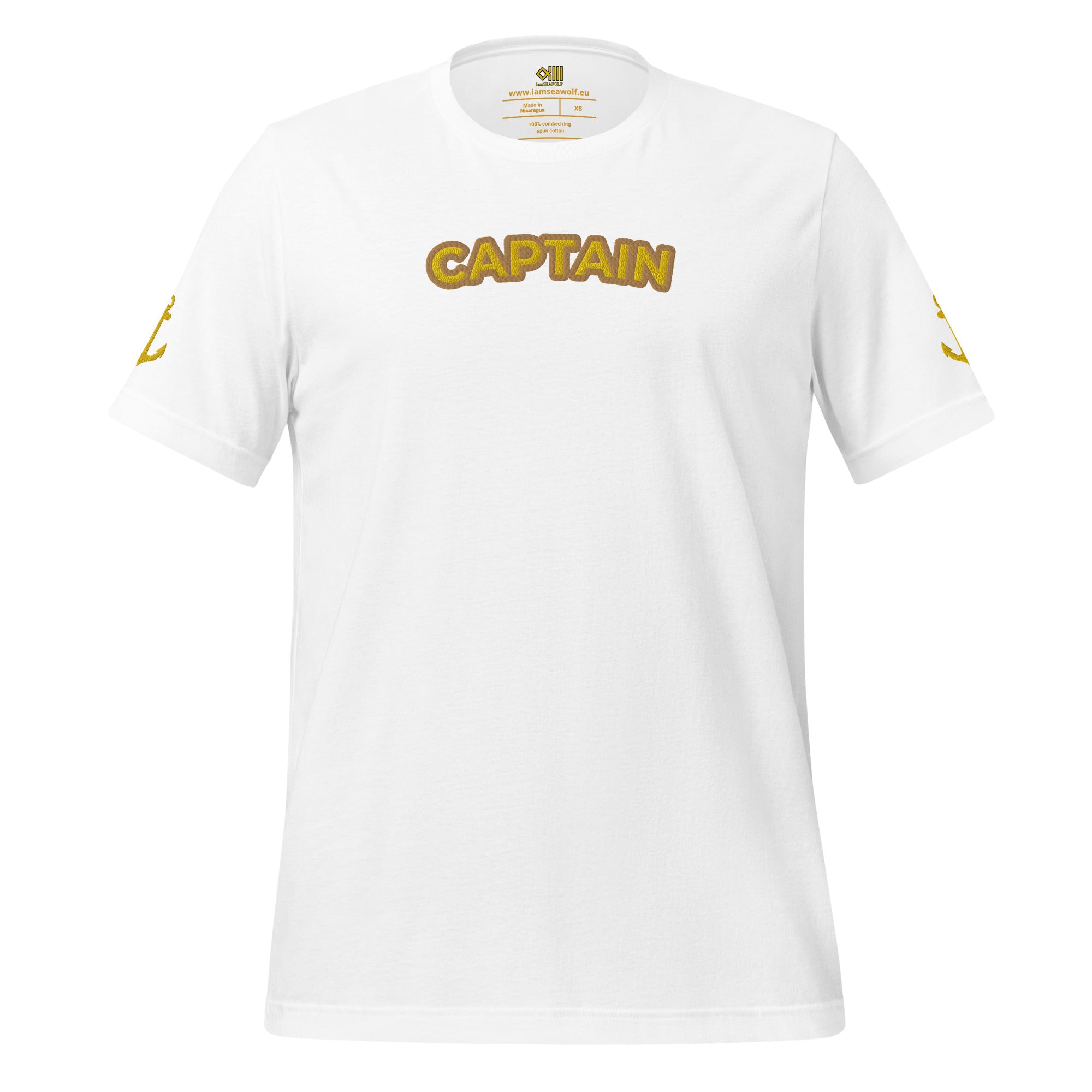 Captain t-shirt with embroidery, centre and sleeves