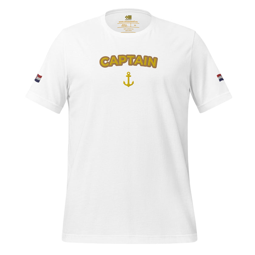 T-shirt with embroidery Captain and Croatian flag - IamSEAWOLF shop