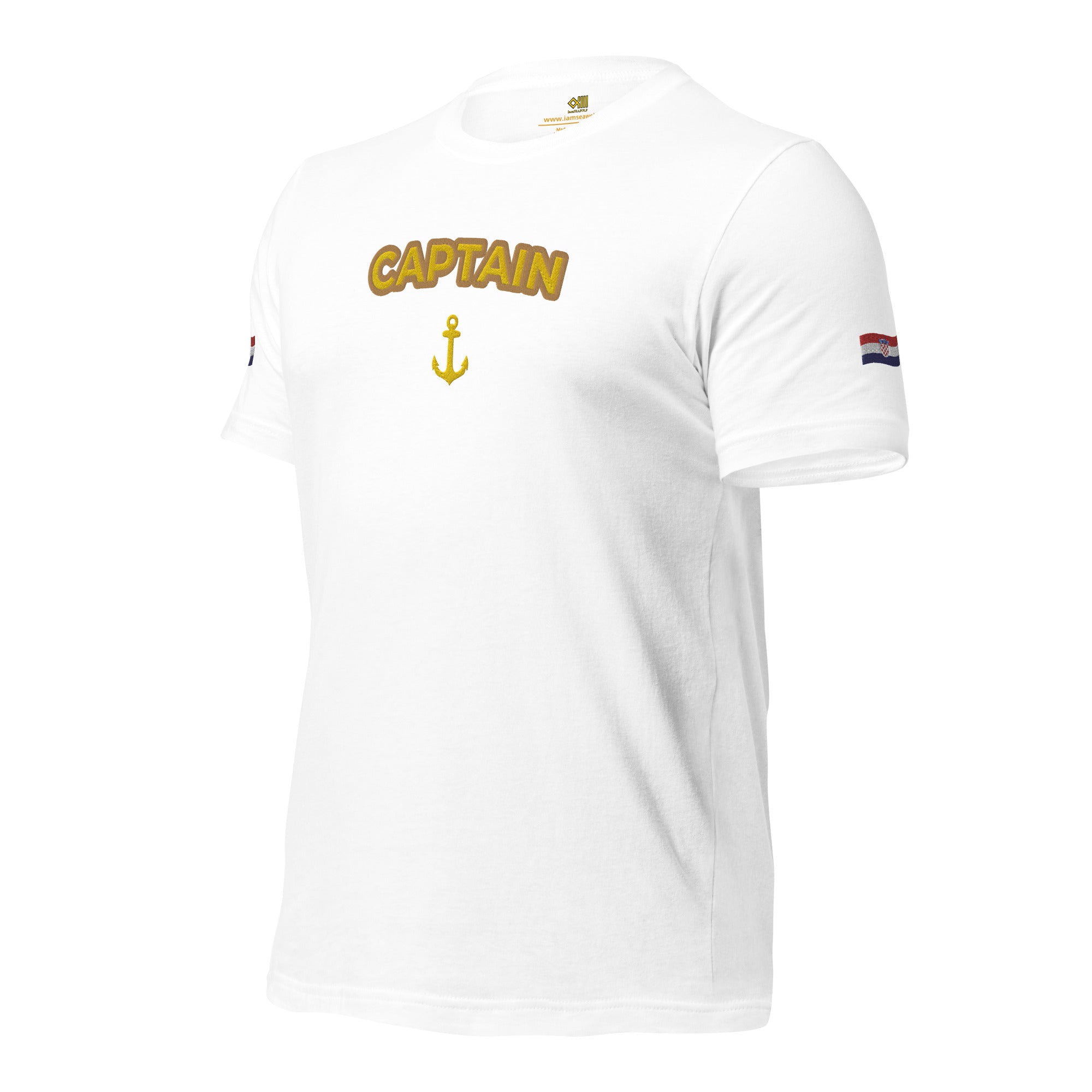 T-shirt with embroidery Captain and Croatian flag - IamSEAWOLF shop