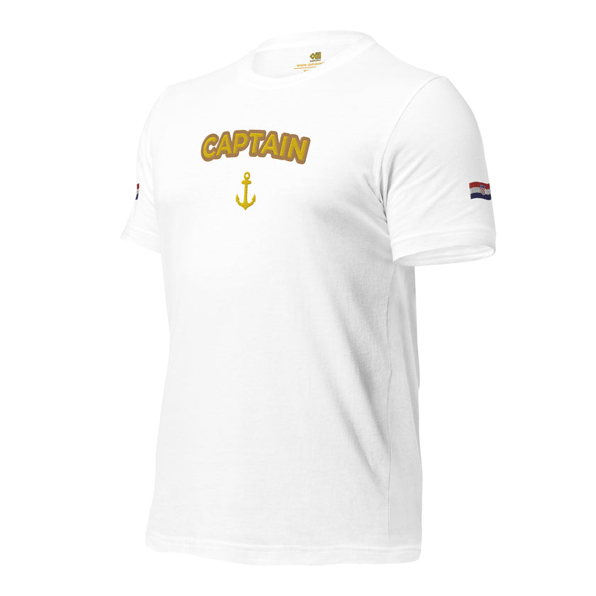 T-shirt with embroidery Captain and Croatian flag - IamSEAWOLF shop