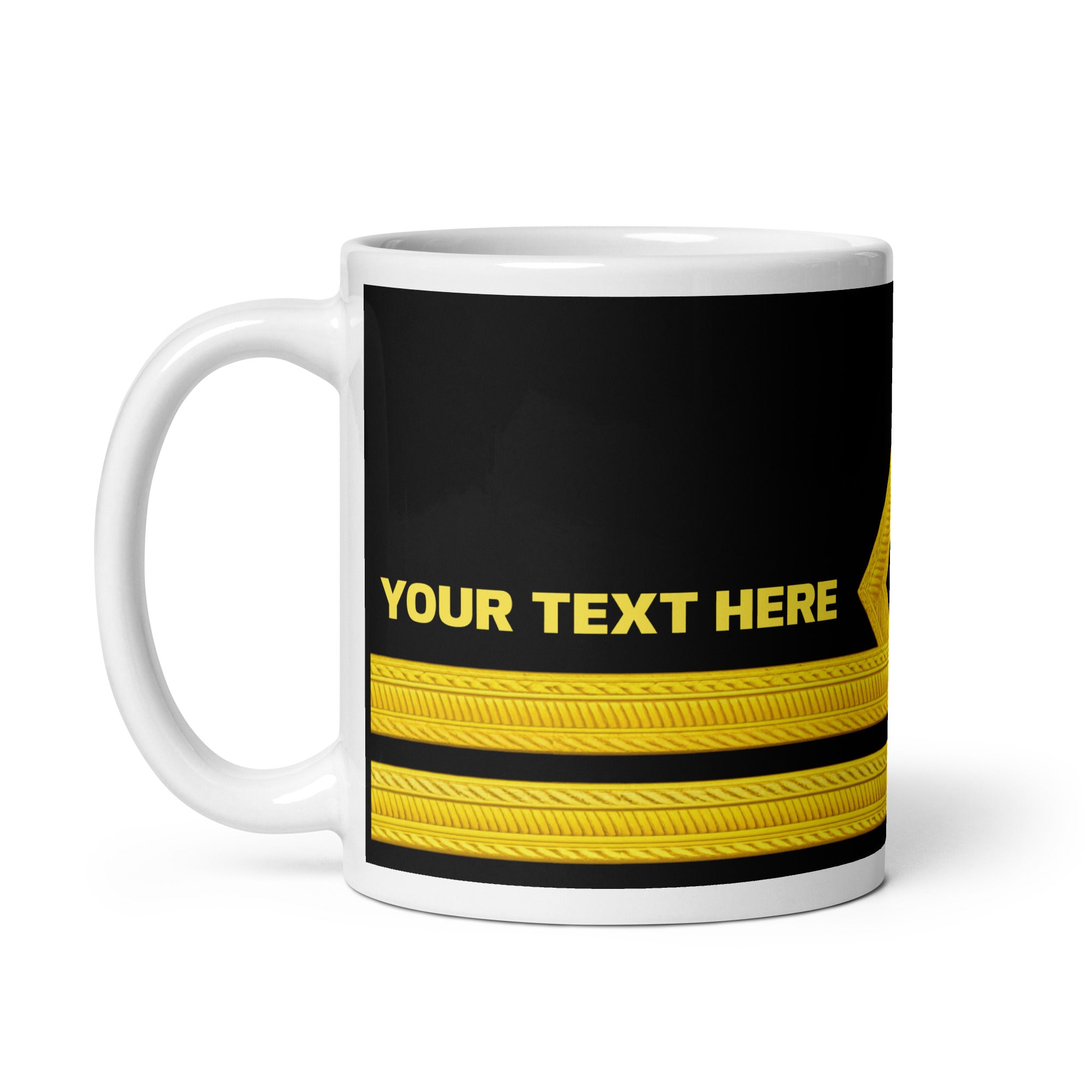 Personalized Second Officer mug with epaulette design and custom text