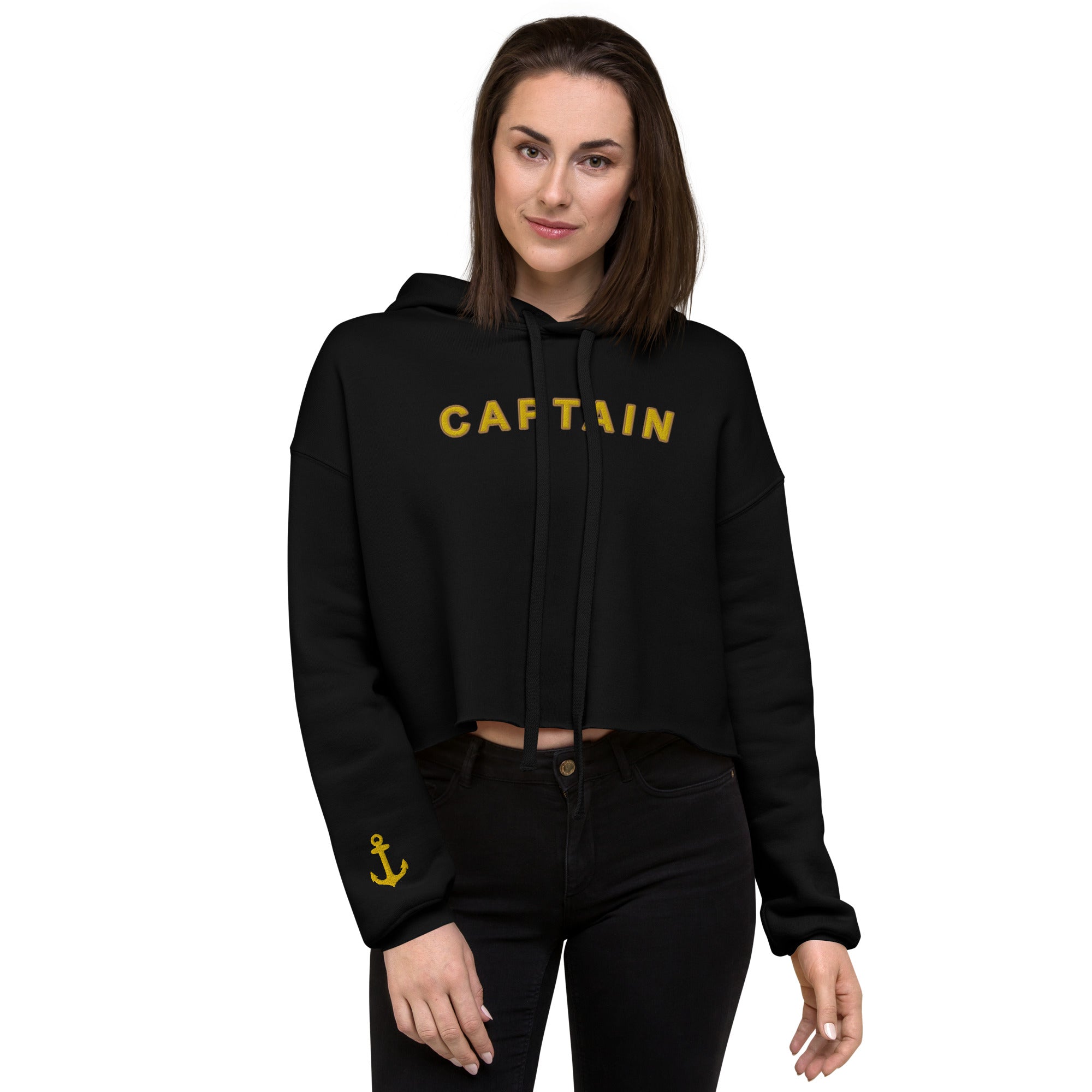 Elegant Embroidered Women's Crop Hoodie